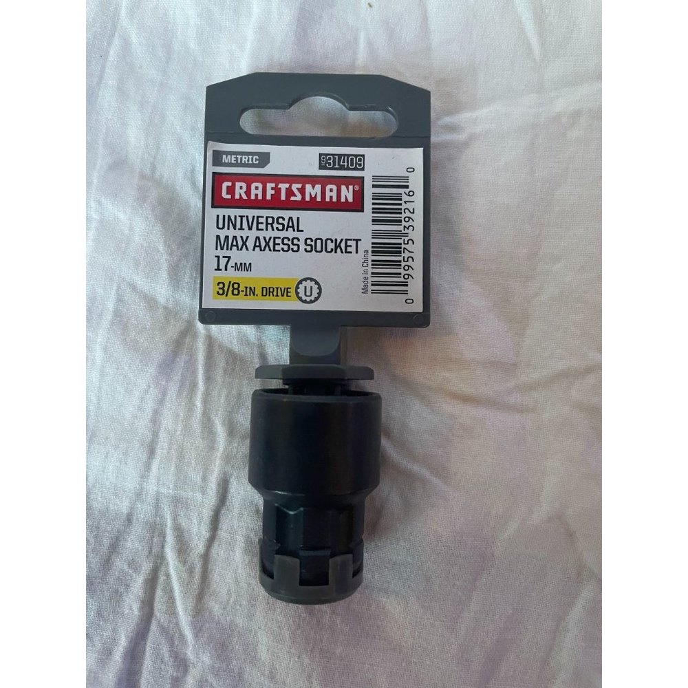 New Craftsman Black Universal Max Axess thru Socket 17mm 3/8" drive Metric 31409